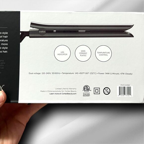 New CORTEX BEAUTY 1-Inch Solid Ceramic Flat Iron - Picture 5 of 7